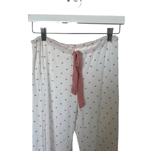 Eberjey Gisele Slouchy White/Pink Heart Print Pajama Set - Picture 7 of 8